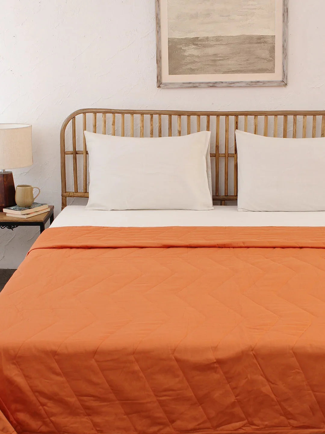 Karanji Bedcovers In Orange Colour