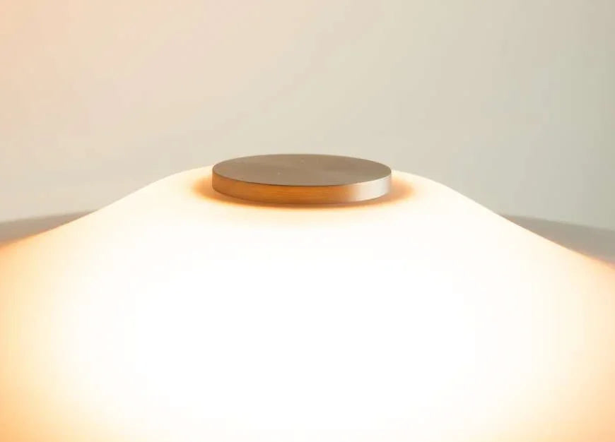 Disc Designer Glass Table Lamp for Living Room | Modern Frosted Glass LED Lamp with Touch Control
