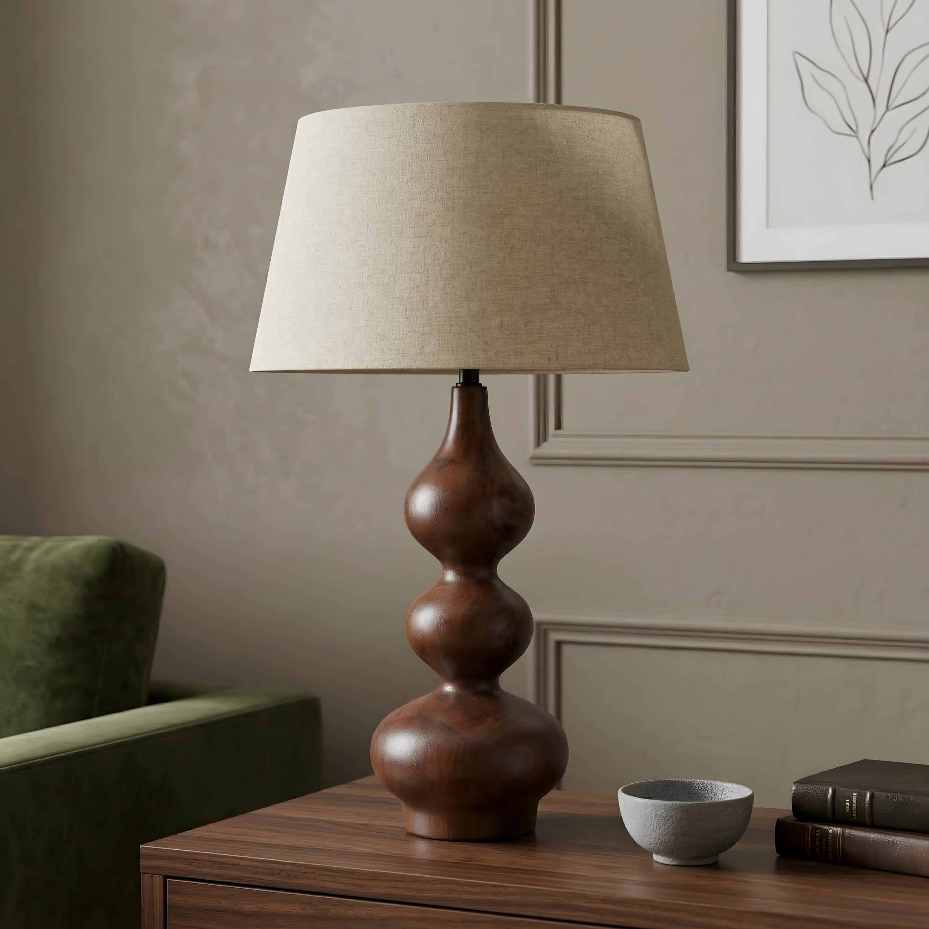 Naro Wooden Table Lamp Base | Sculptural Mango Wood Lamp for Modern Interiors
