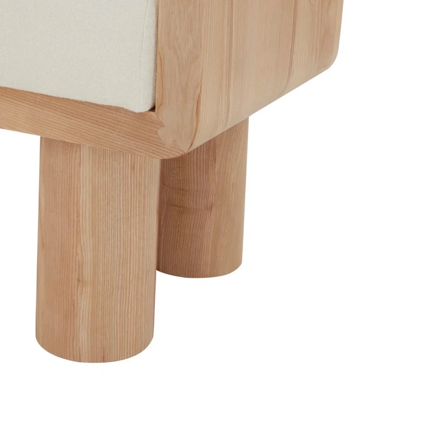 Velmor Ash Wood & Fabric Upholstery Bench