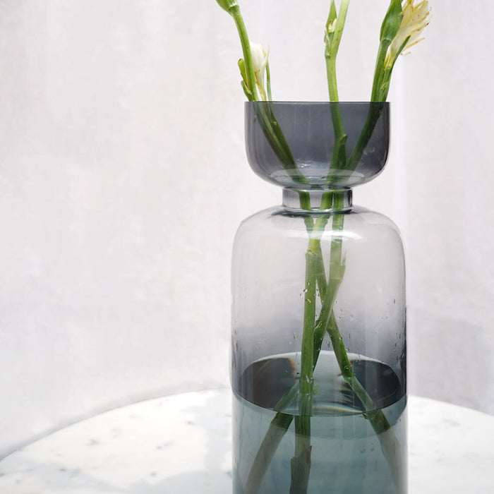 Decorative Tinted Glass Vase Grande | Flower Pot For Living Room & Home Decor
