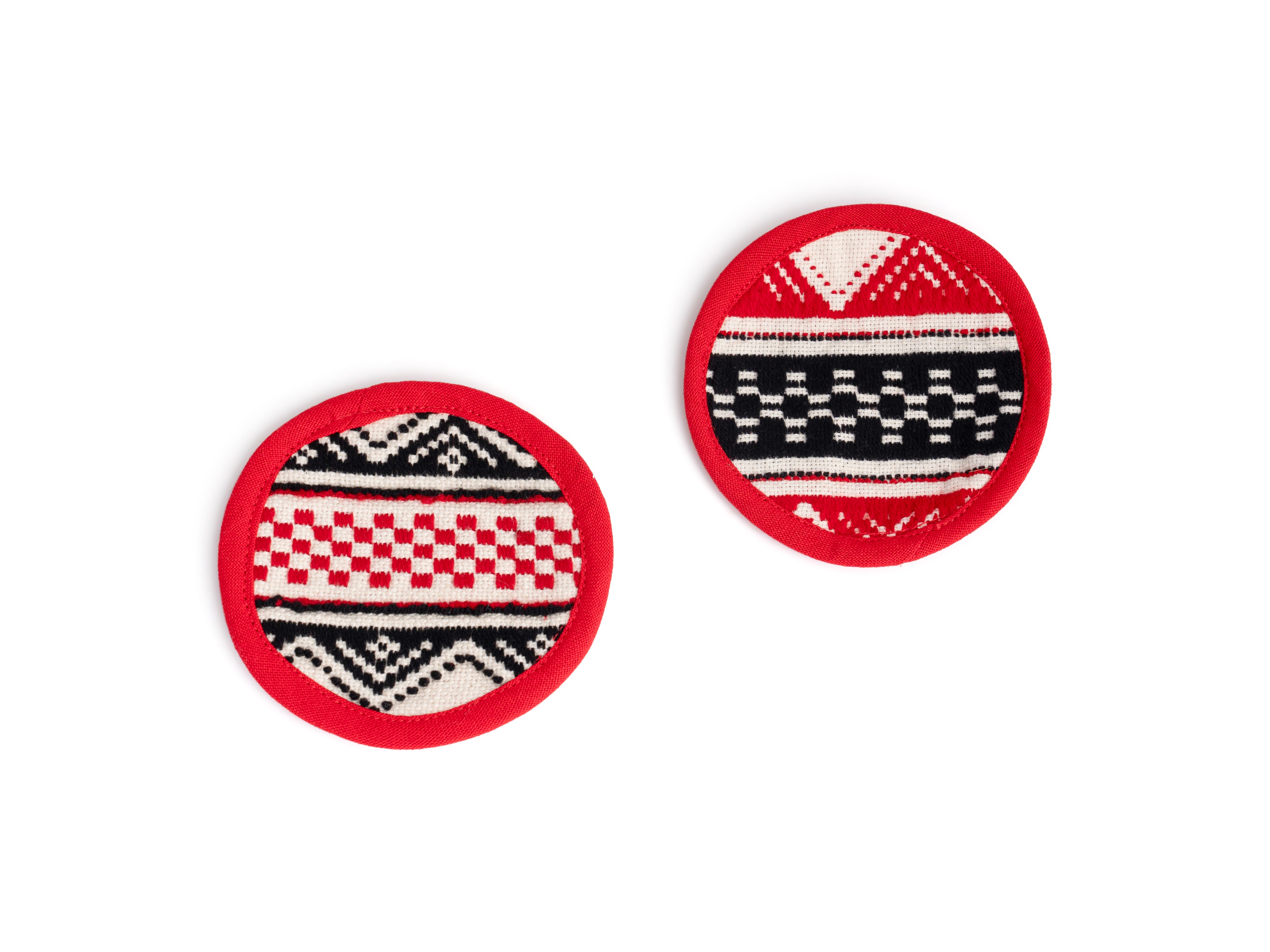 Toda Hand-Embroidered Round Coasters