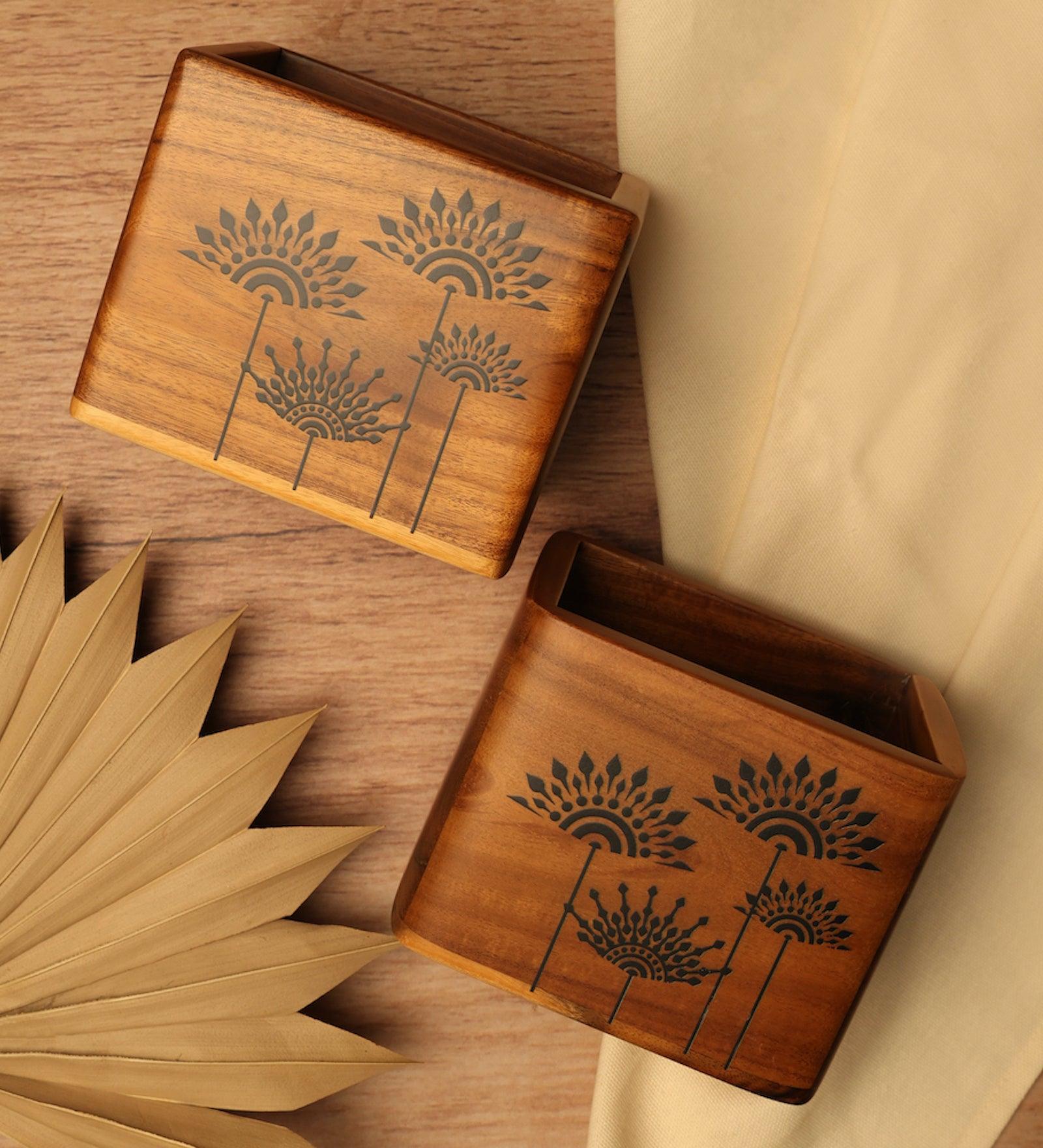 Compact Spoon Holder Cotton Teak