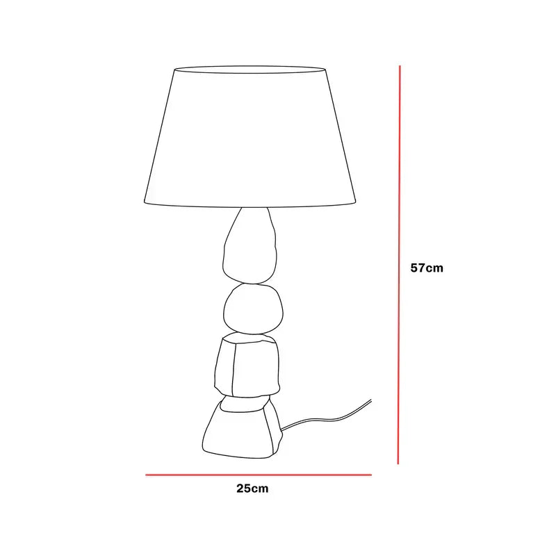 Handcrafted Terra Stones Table Lamp for Living Room | Designer Japandi Stlye Bedside & Study Lamp