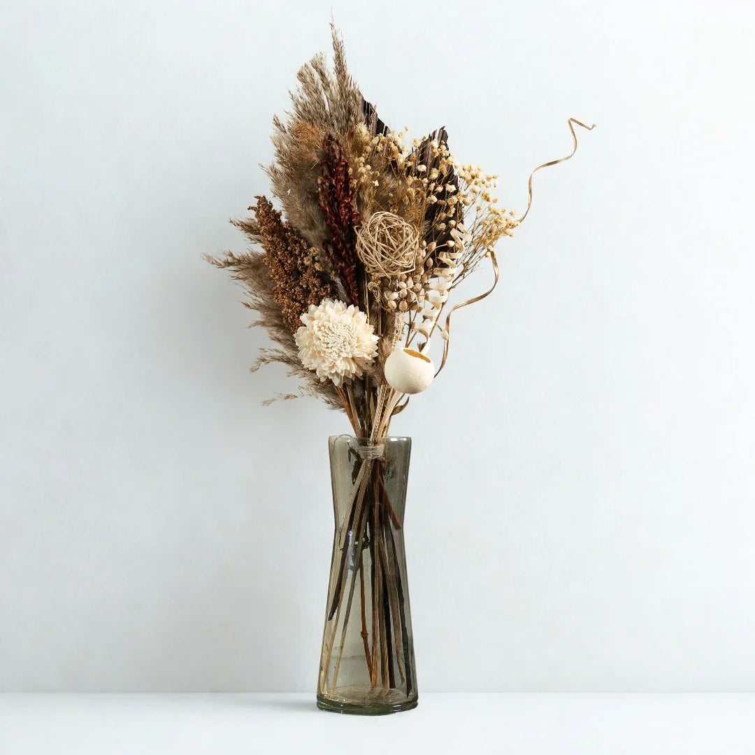 Ivory Wild Bunch Dried Flower Bouquet | Neutral Rustic Decor & DIY Wedding Flowers