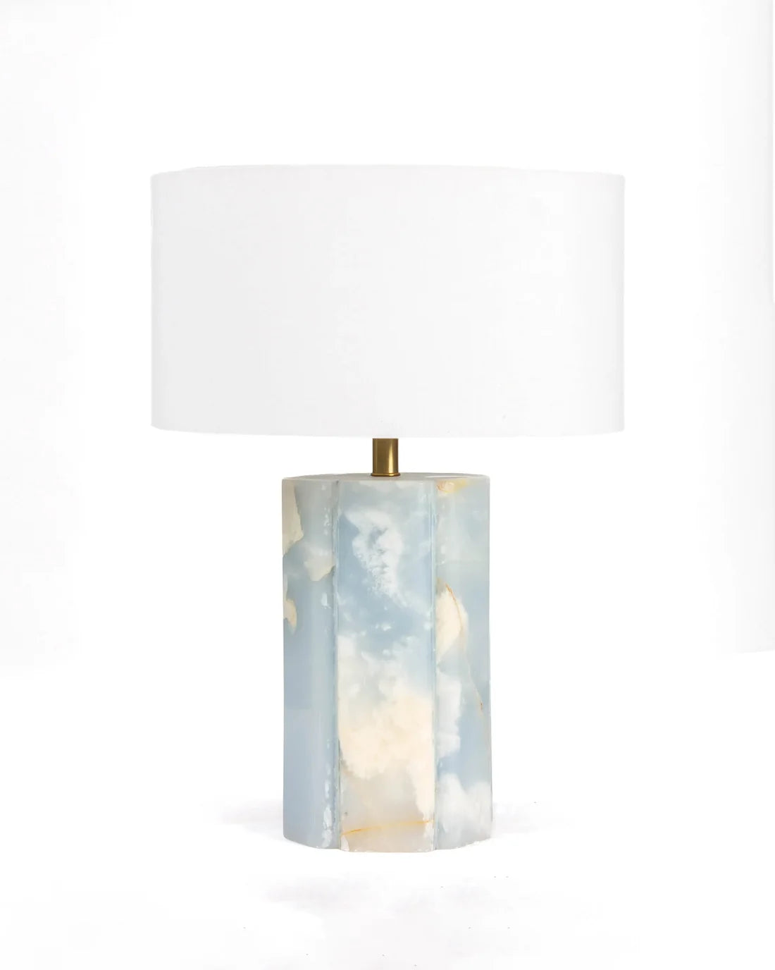 Sola - Blue Onyx & Linen lampshade | Table Lamp