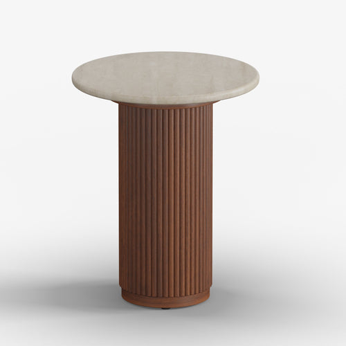 Lina Wood Marble Side Table