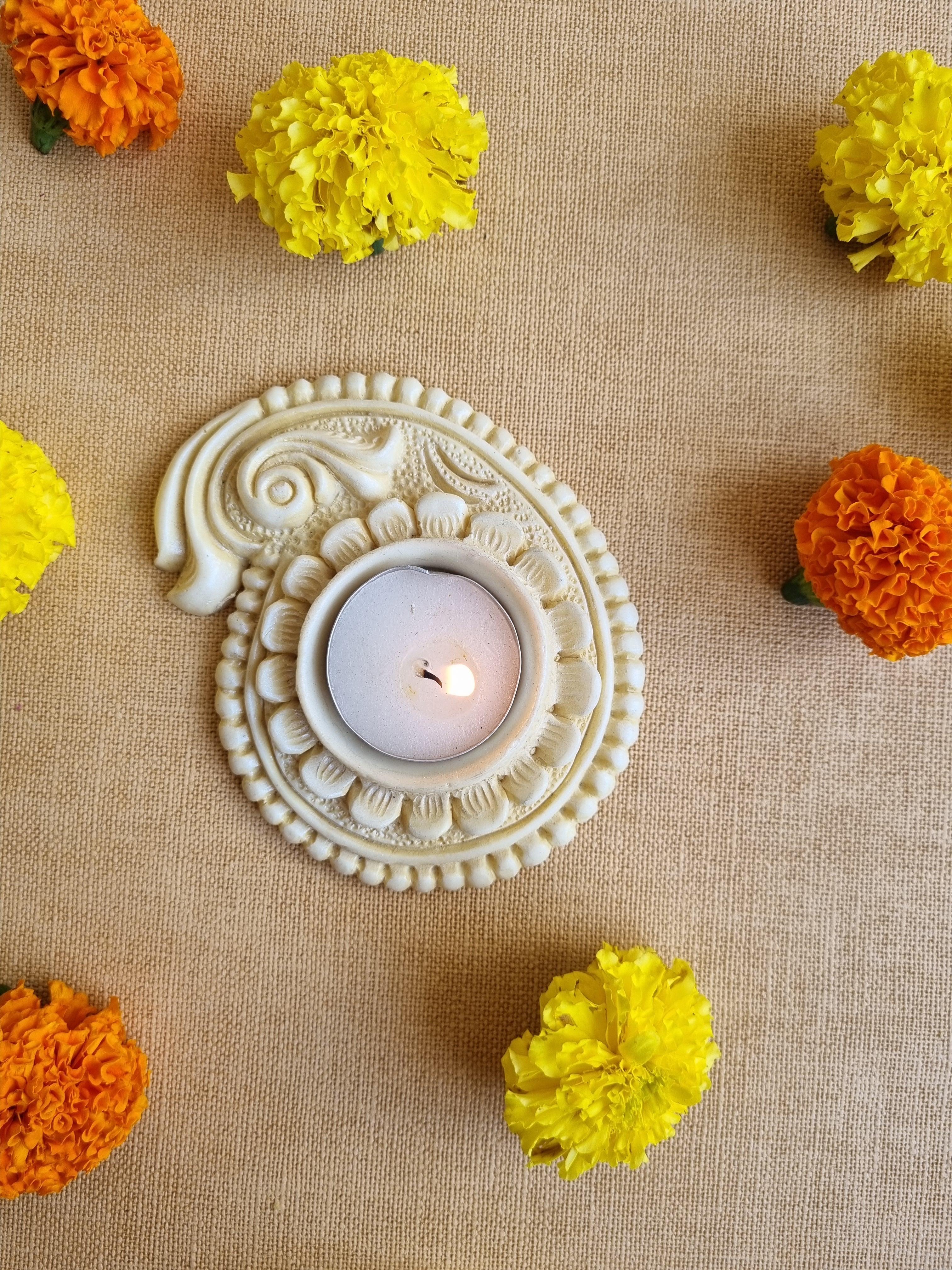 Peachy Ambi Tealight Stand | Decorative Tealight Holder