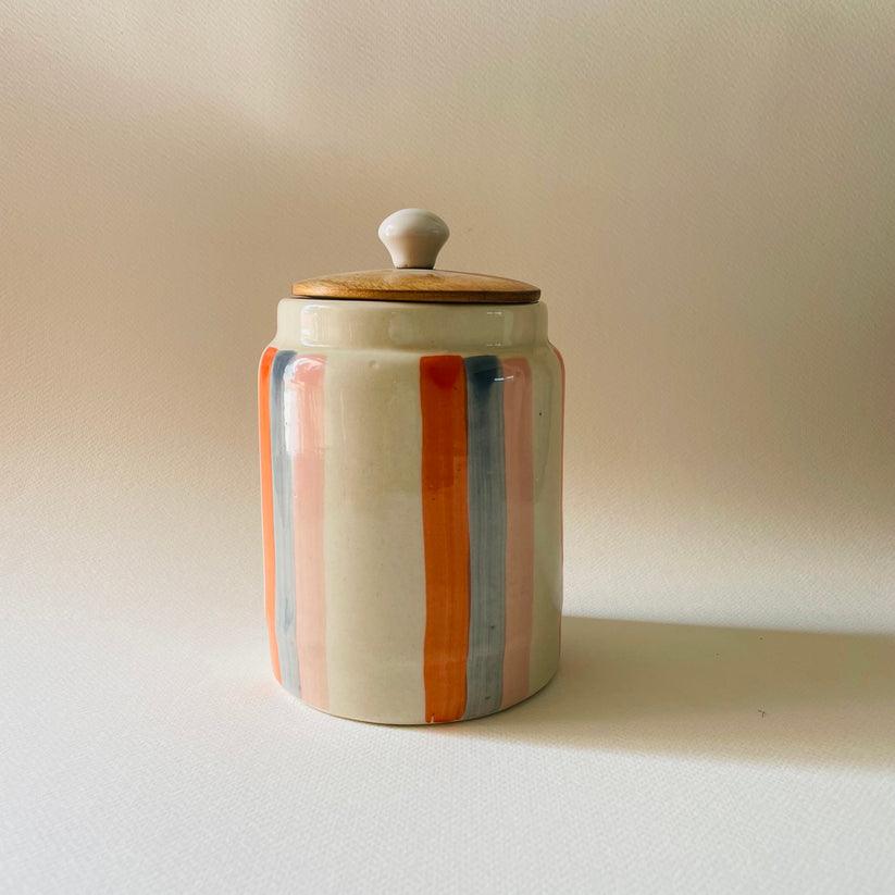 The Rayée Jar | Orange, White & Blue