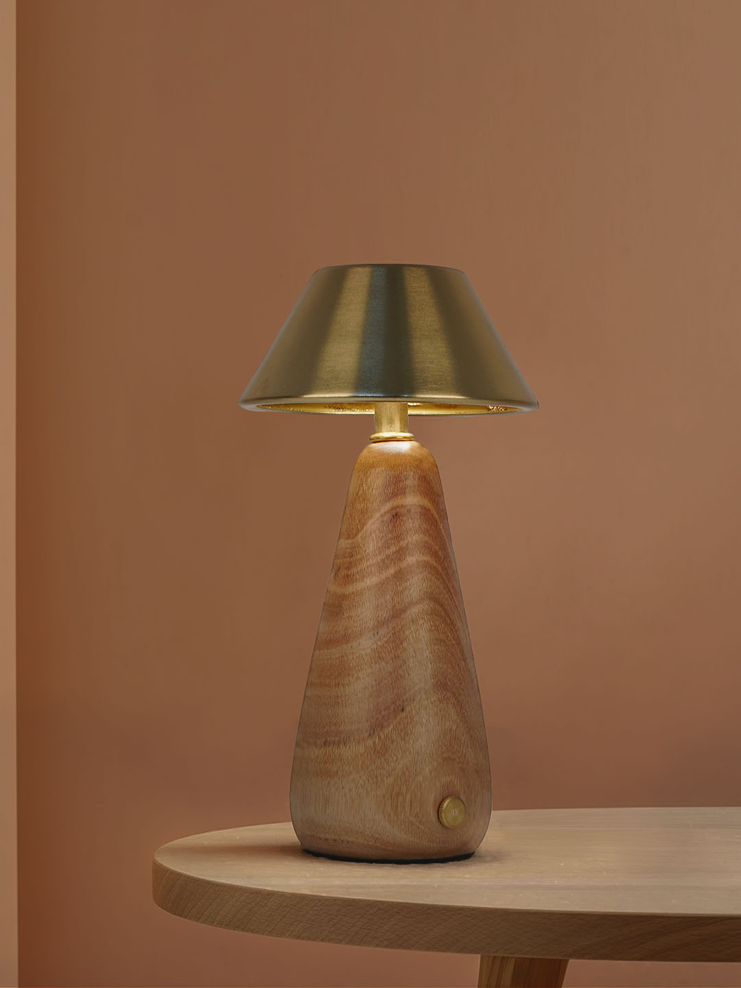 Modern Dimmable Rechargeable LED Table Lamp in Metal & Wood