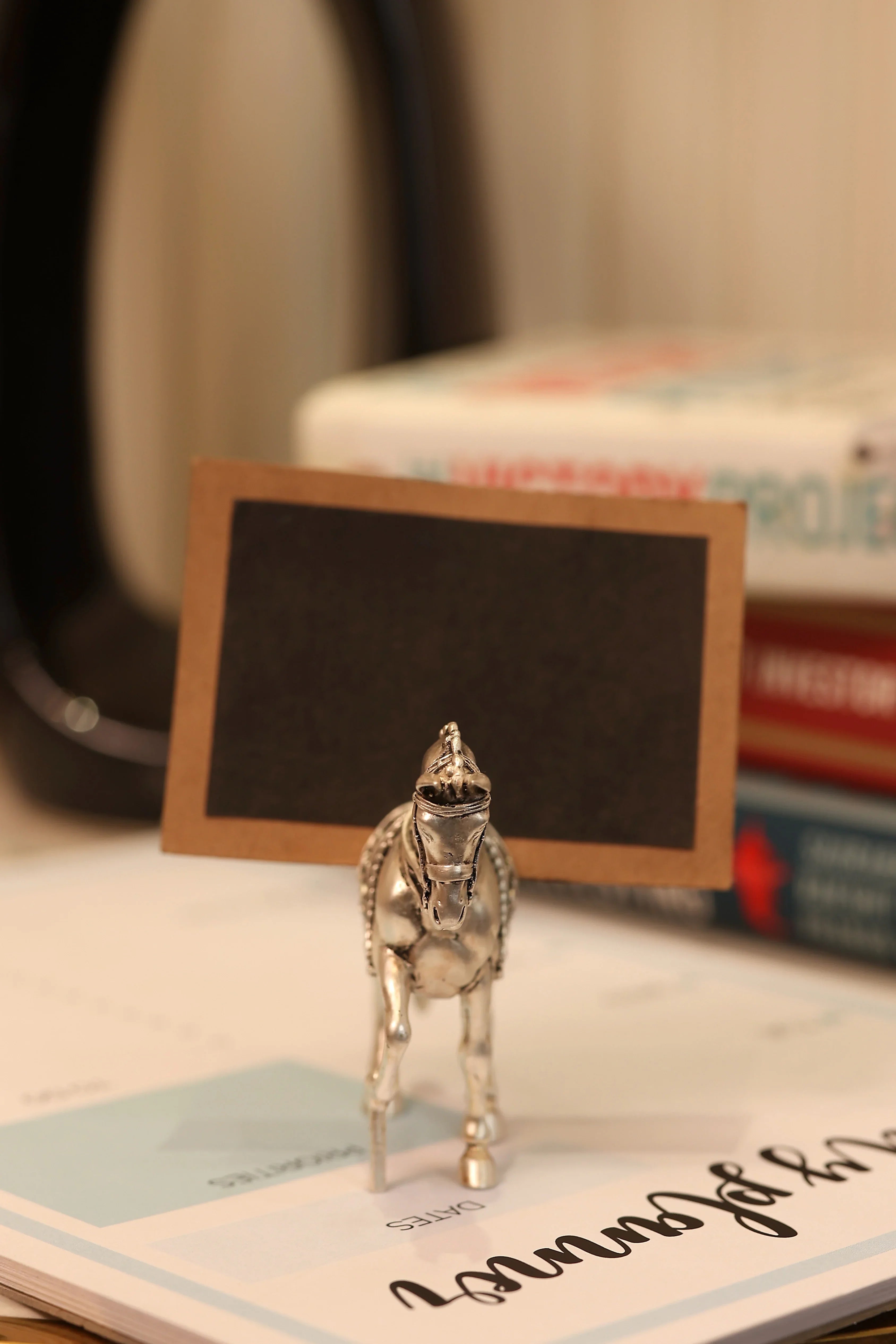 Silver Plated Brass Royal Horse Card Holder