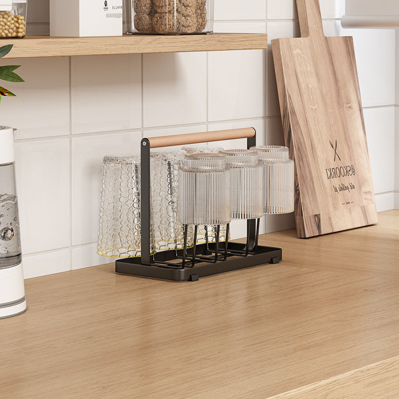 Wooden Handle  Glass Holder