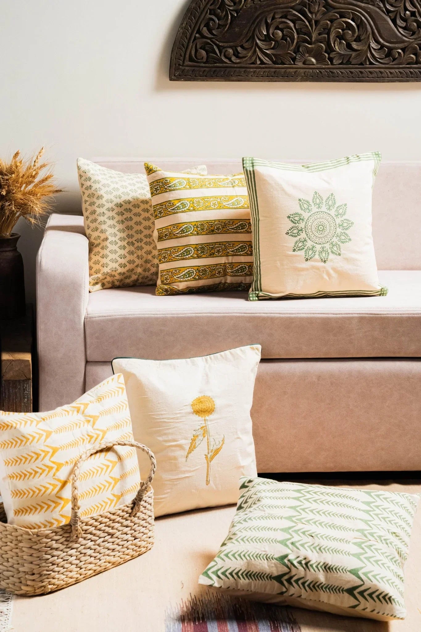 Panna Rang Cushion Cover