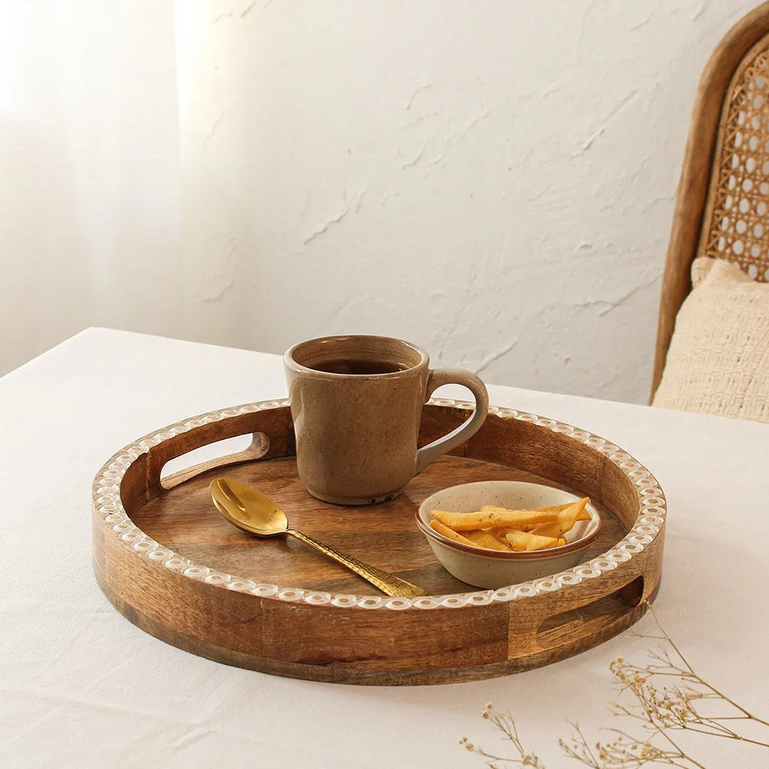 Wooden Serving Tray | Sturdy Snack Serving Tray | Decorative Home Decor Tray