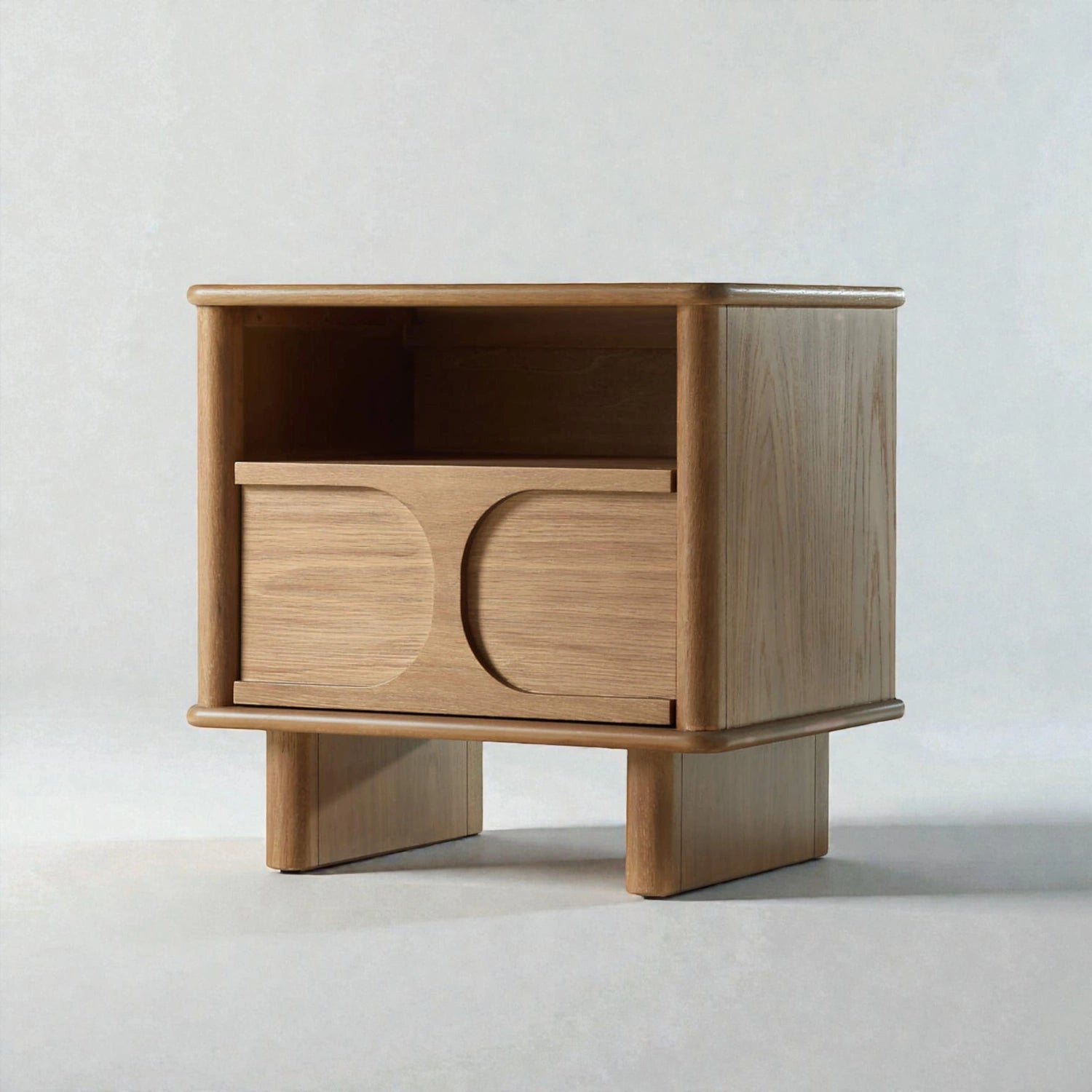 Westerno Oak Wood Bedside