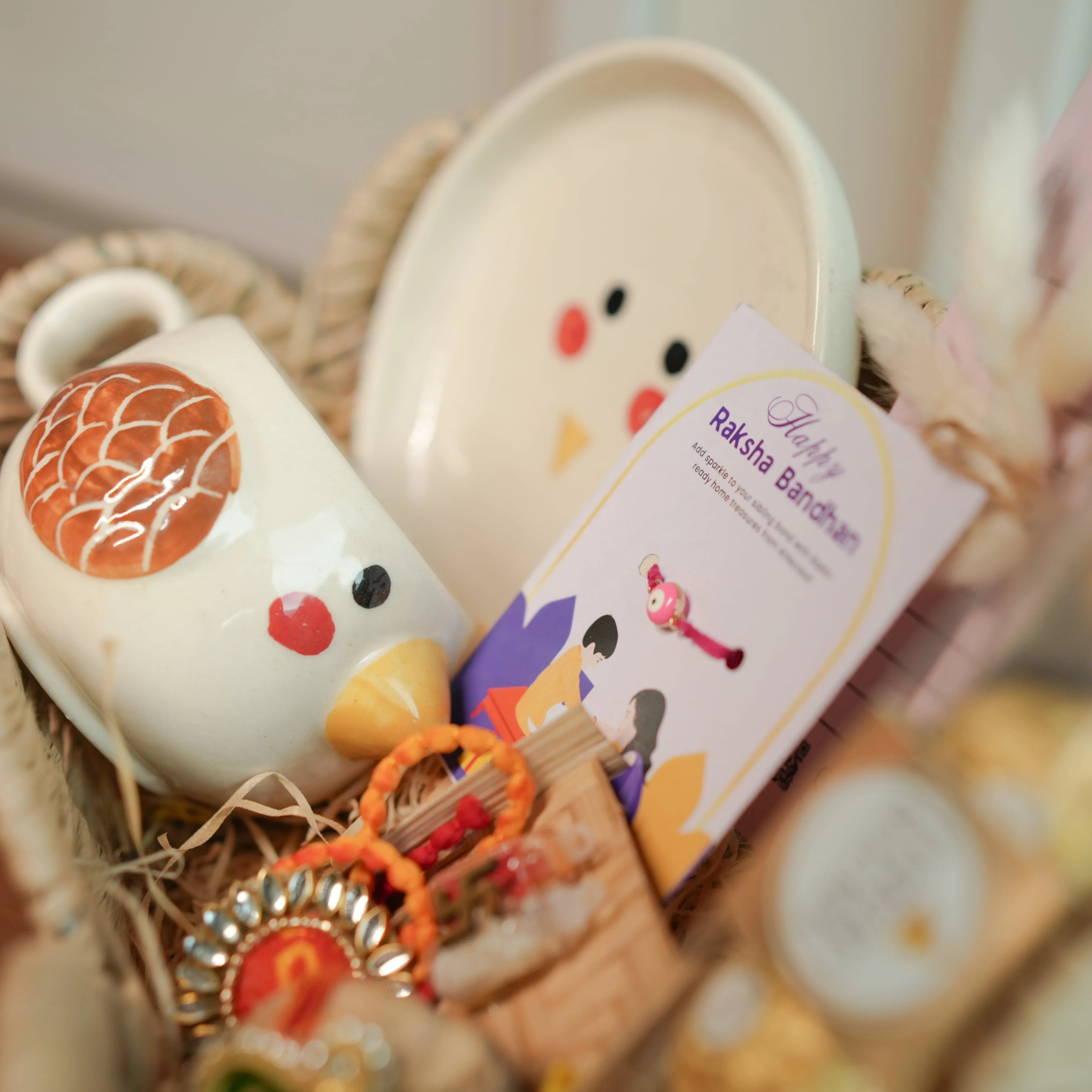 Rakhi Gift Hamper for Sister | Rakshabandhan Gift Set with Mug, Plate & Chocolates