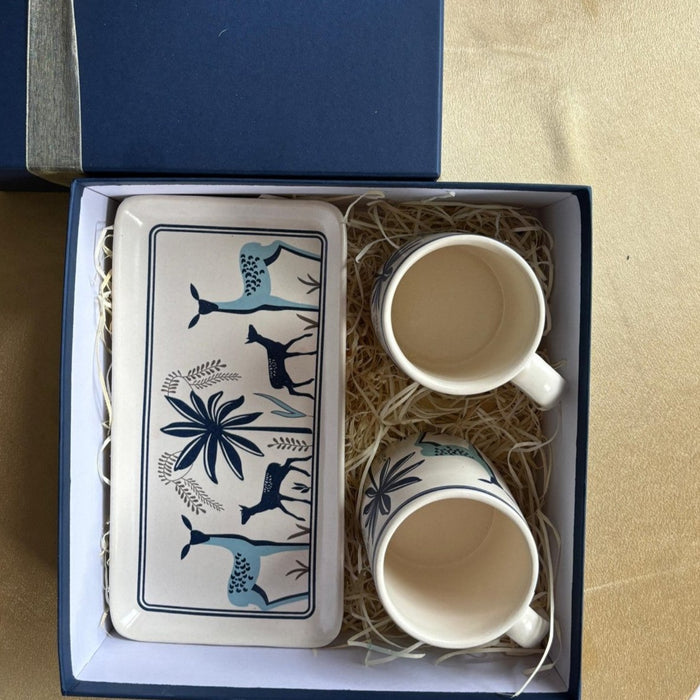 Deer Hamper Gift Set | Modern Platter & Cups with Gift Box