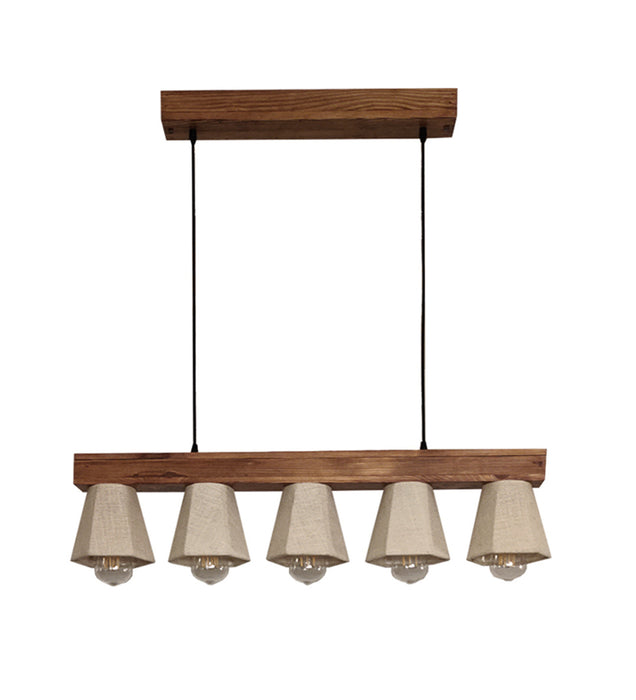 Hexa Brown Wooden 3 Series Hanging Lamp