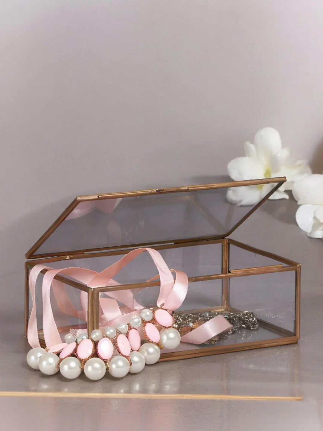 Brass Glass Mirror Box
