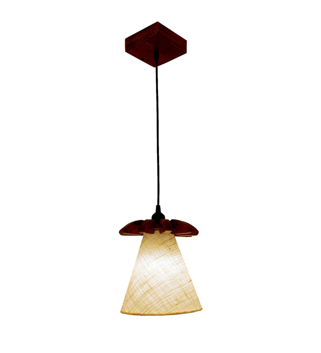 Whirl Brown Wooden Single Hanging Lamp