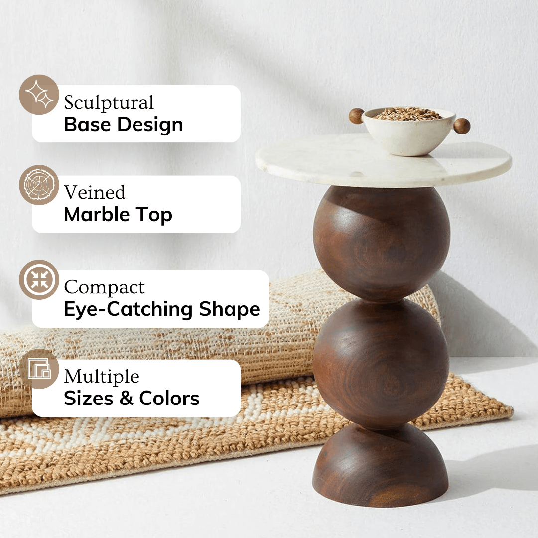 Ball Pack Sofa Side Table | Accent Coffee Table for Living Room | Home Decor End Table