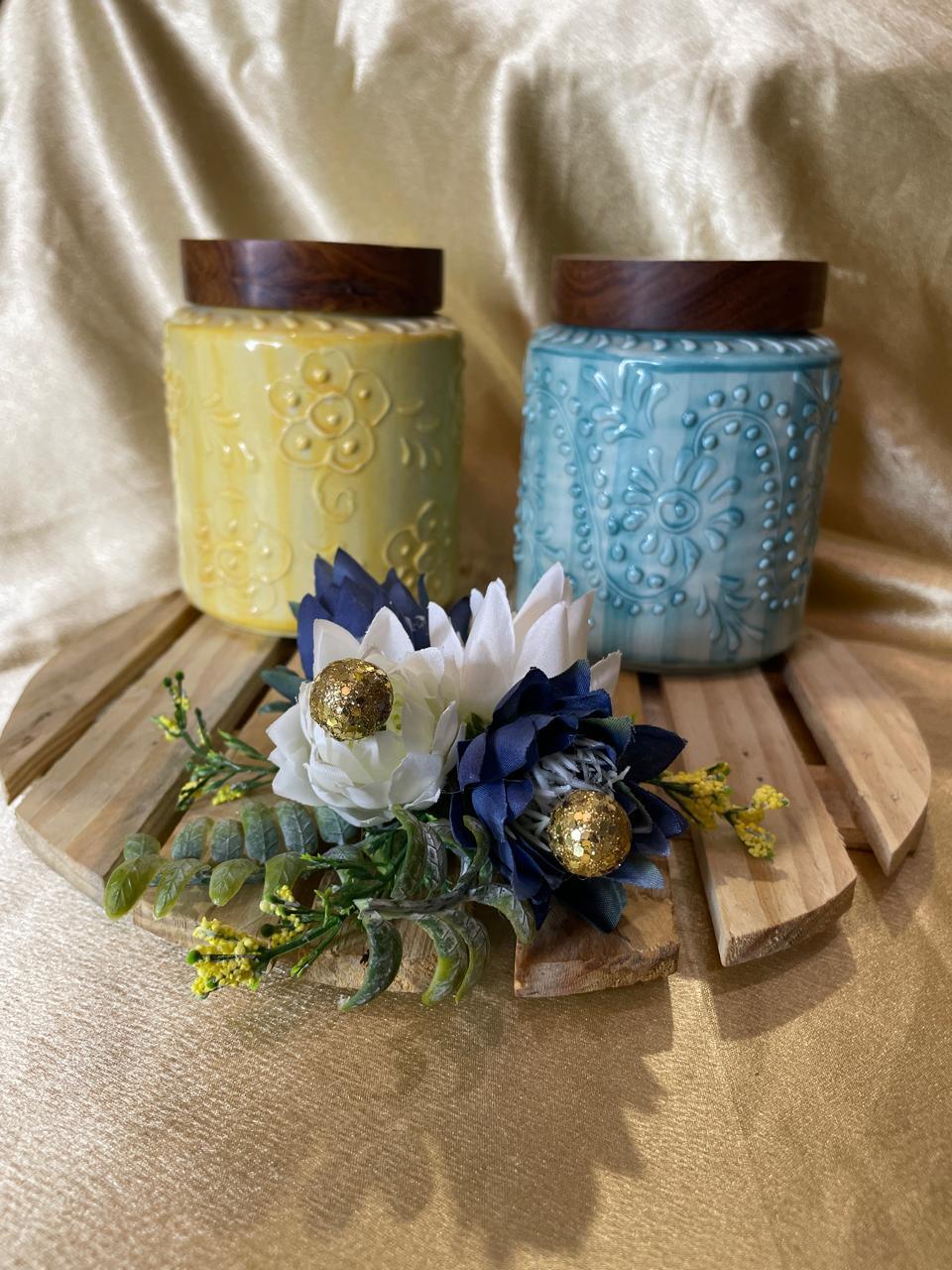 Hand Painted Jars for Spices | Ceramics Storage Jars for Kitchen - BUY 1 GET 1 FREE