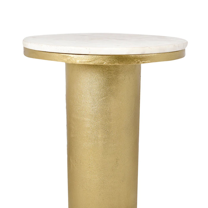 Minimalistic Accent Side Table Gold Finish 19 inches Tall