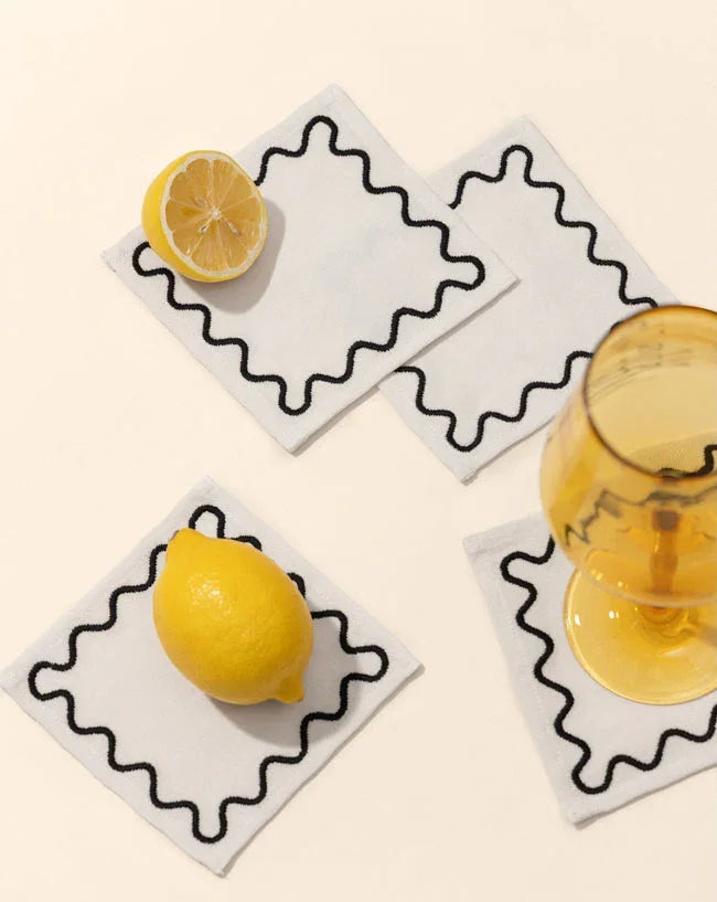 Embroidered Cocktail Napkins - Set of 4