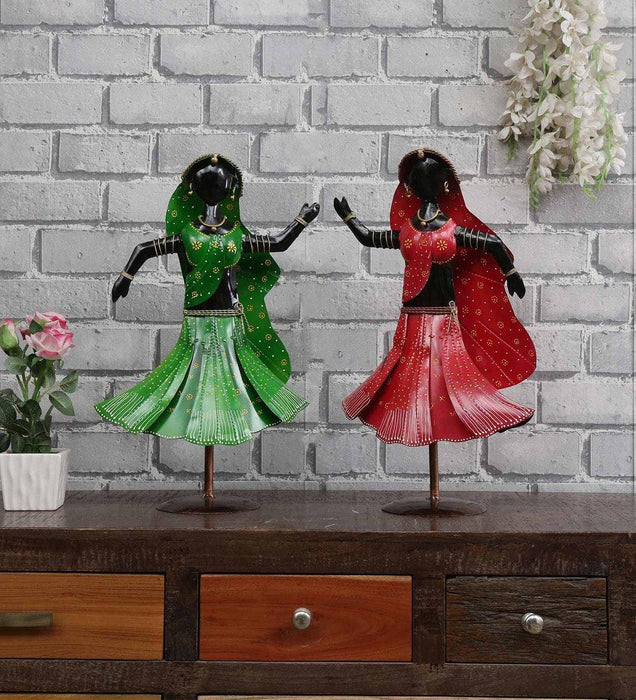 Dancing Lady Human Figurine Set of 2