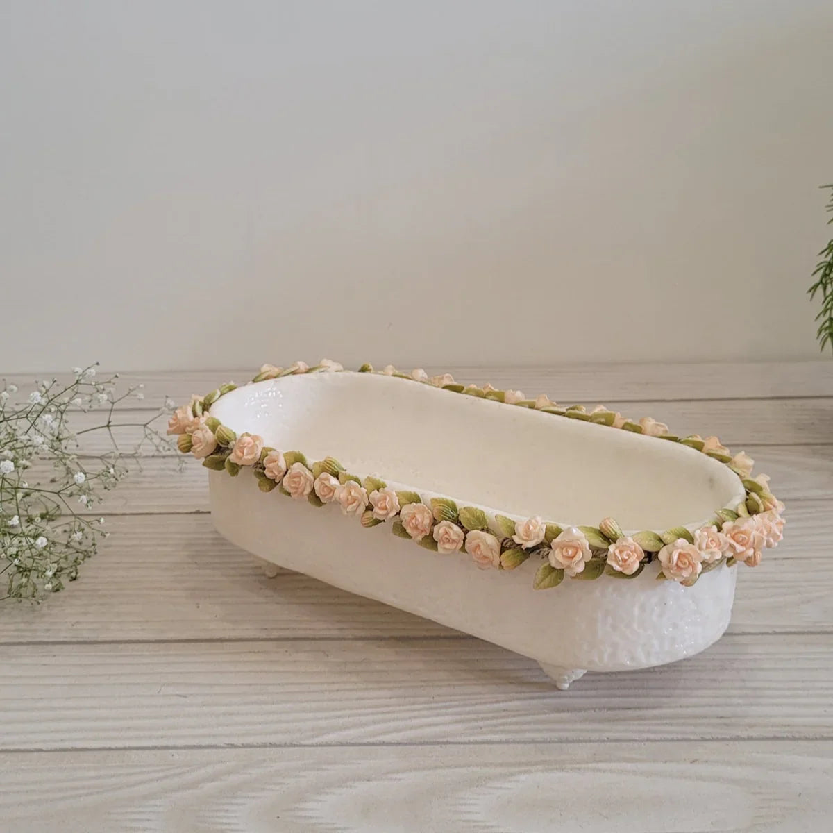 Floral Rimmed Basket