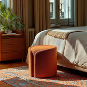 Serene Fabric Pouf | Upholstered Round Pouf for Living Room, Bedroom & Lounge Seating