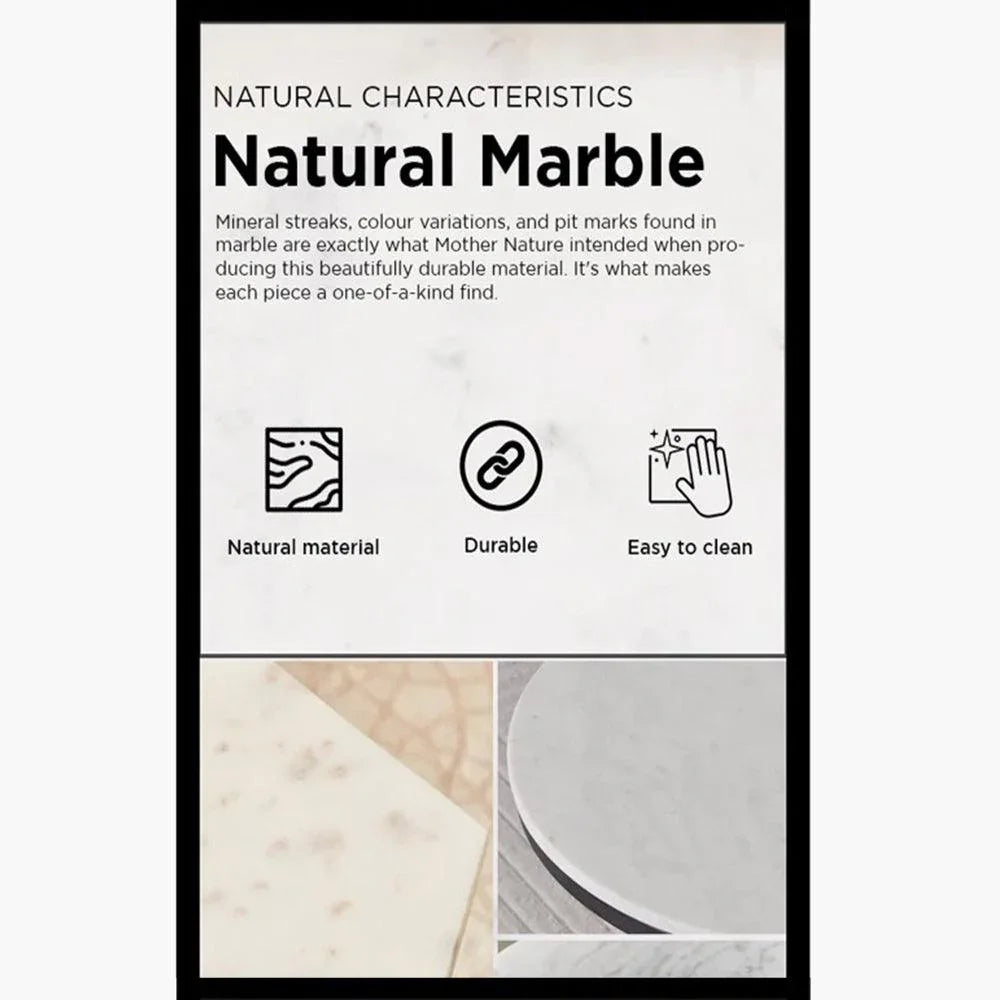 Dolce Marble Side Table | Designer Round End Table For Living Room |  Luxurious Teapoy Table