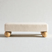 Vrukon Teak Wood & Fabric Upholstery Bench
