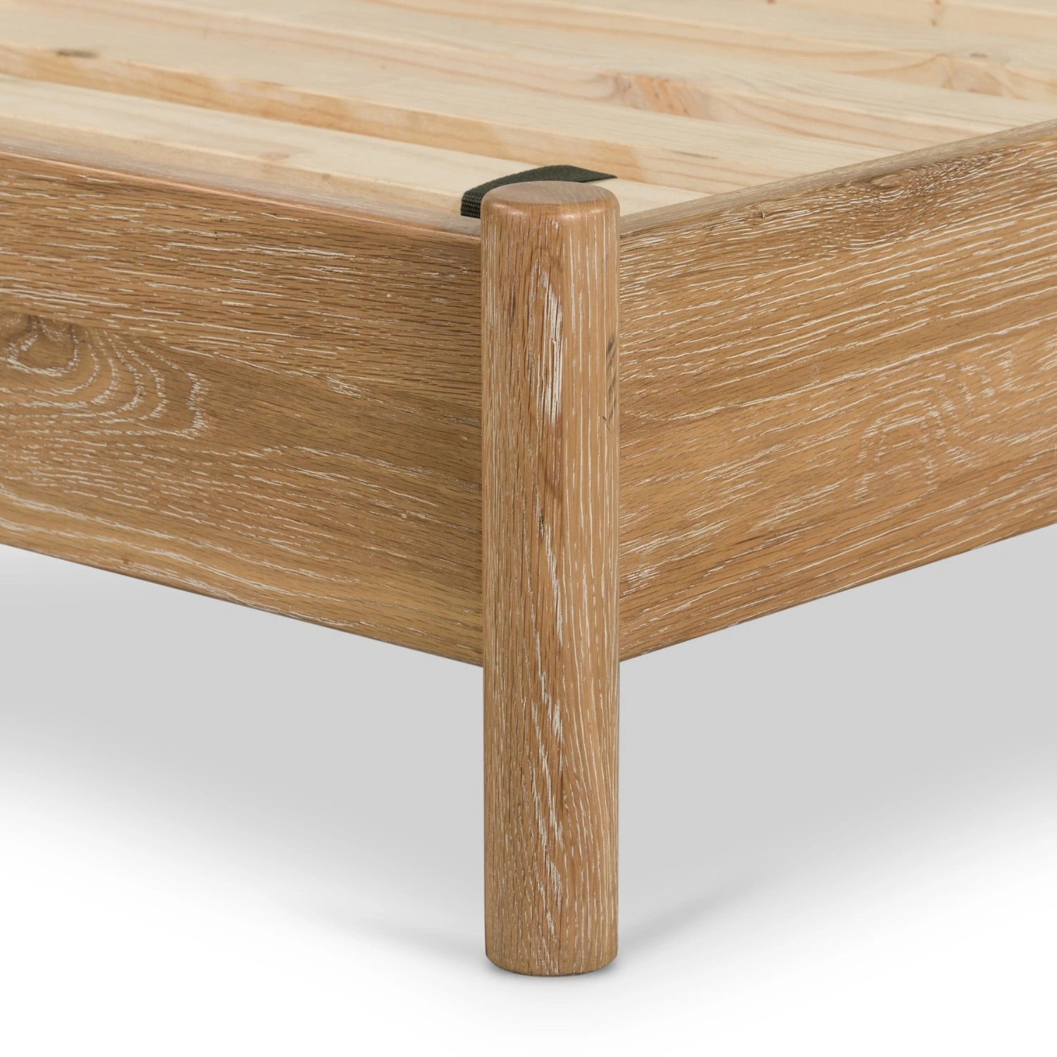 Edgar Solid Teak Wood And Fabric Upholstery King Size Bed