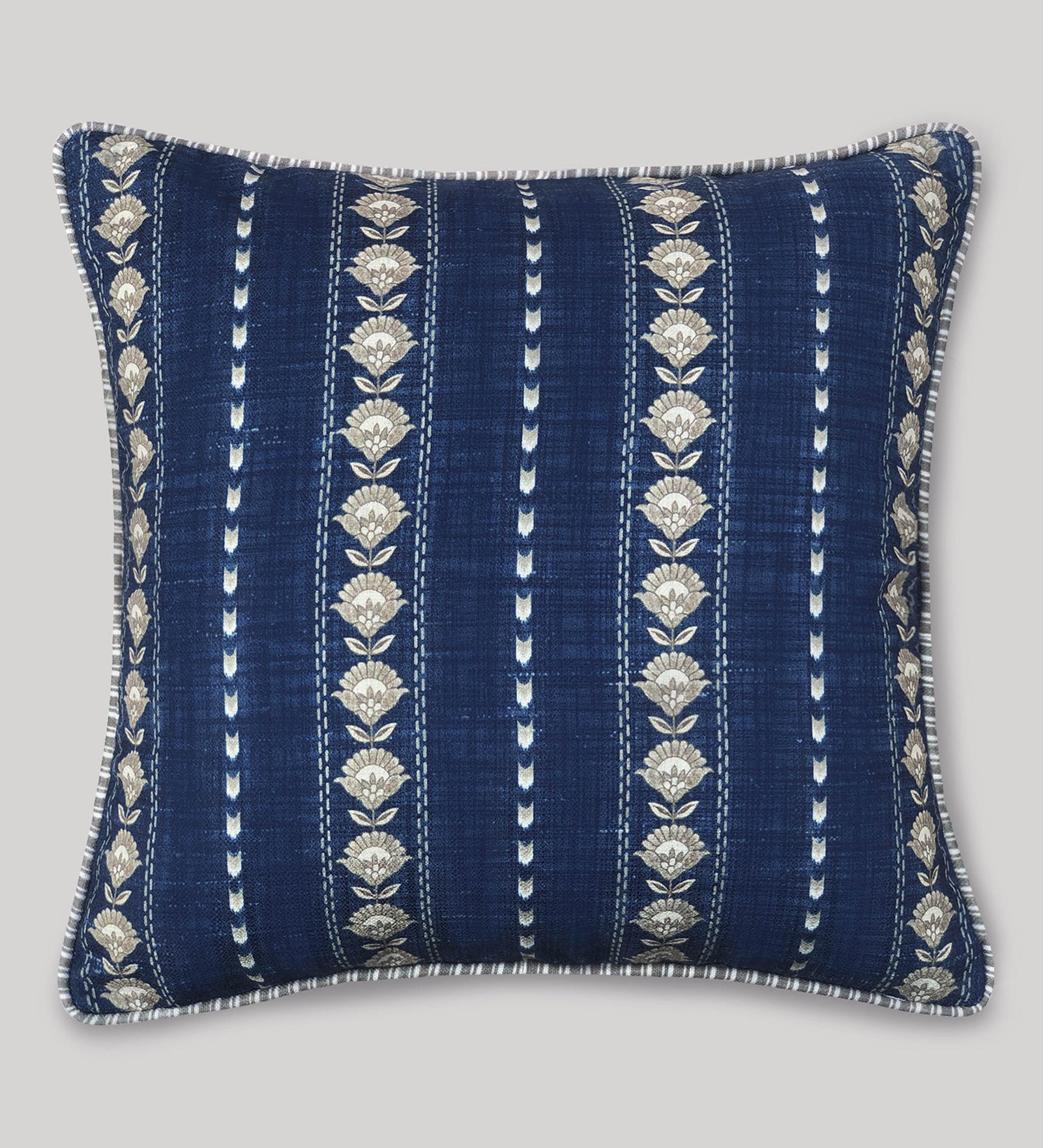 Buta Tarang Cushion Cover - Blue , 18 x 18