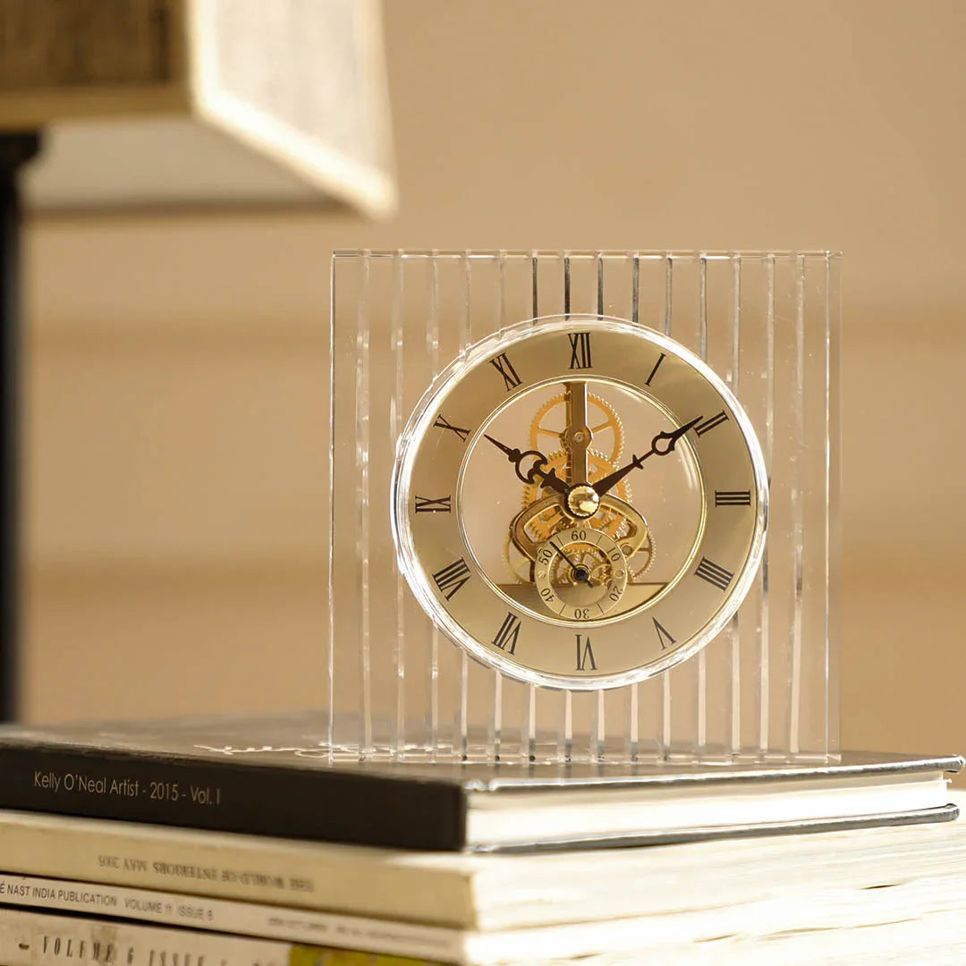 Vesper Gold Crystal Clock