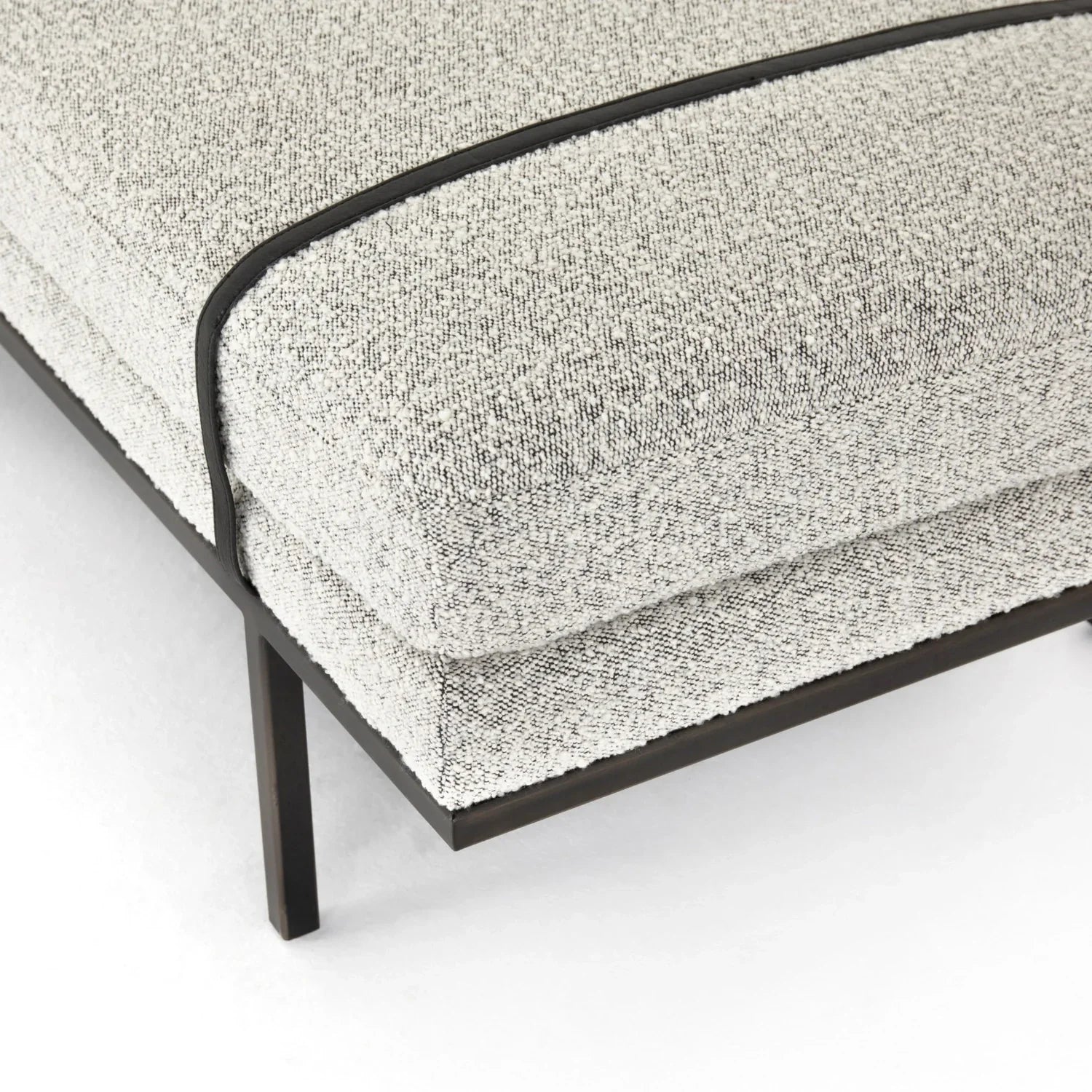 Zelmor Metal Bench With Fabric Upholstery
