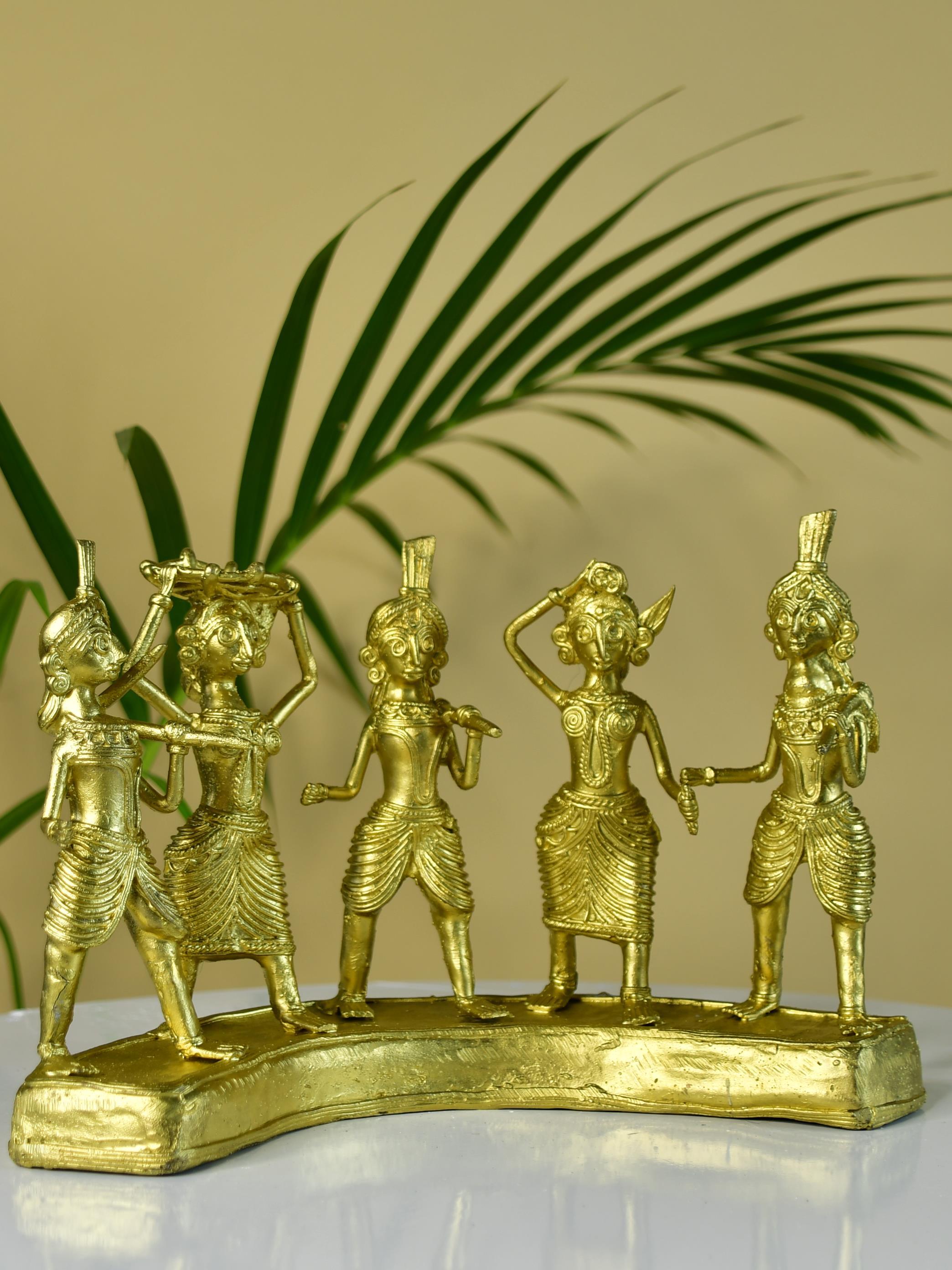 Exquisite Brass Dhokra Art Farmers Set: Premium Decor
