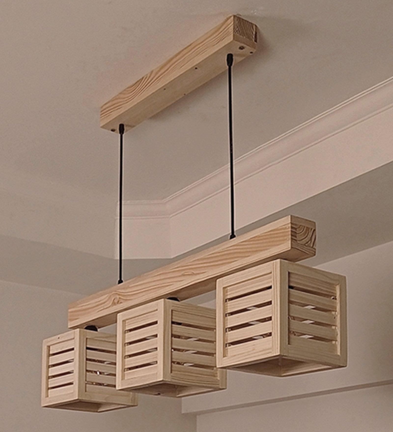 Lyon Wooden 3-Light Pendant Lamp | Trio Hanging Lamps