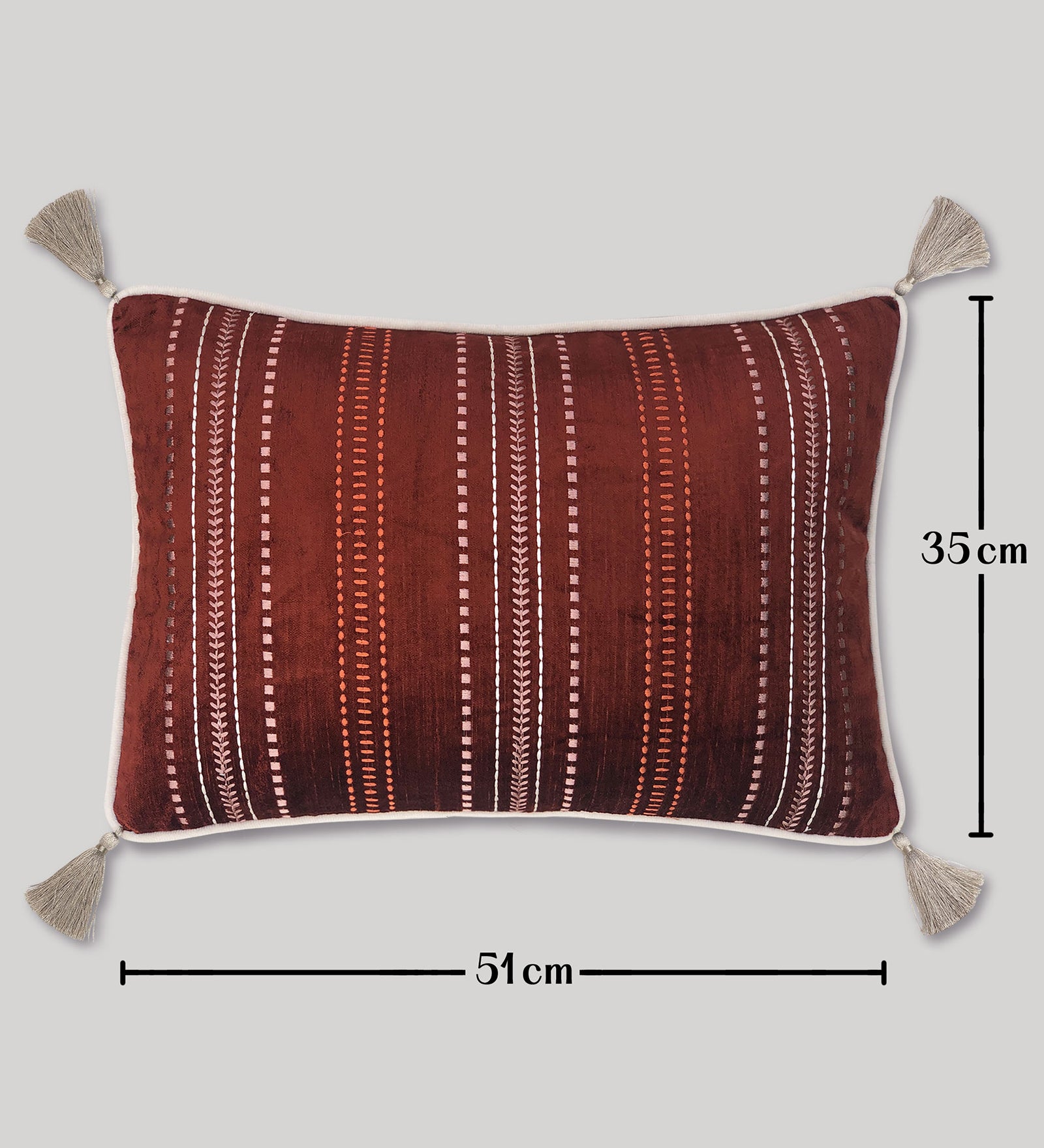 Joy Stitches Embroidery Slim (Lumbar) Cushion Cover 14 x 20
