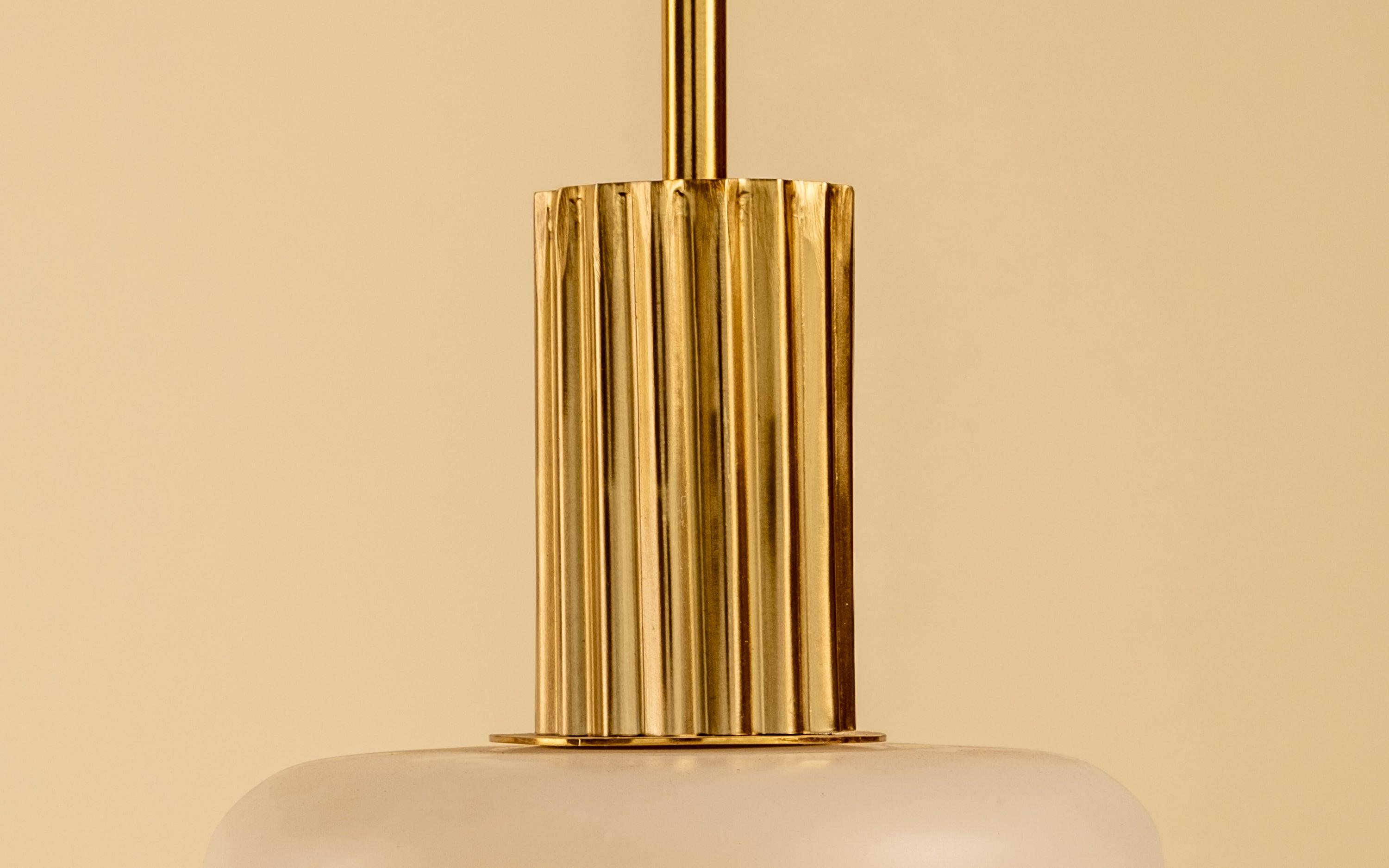 Gilded Hanging Lamp | Glass and Mild steel