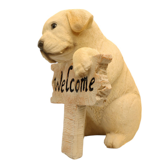 Cute Dog Welcome Sign Figurine