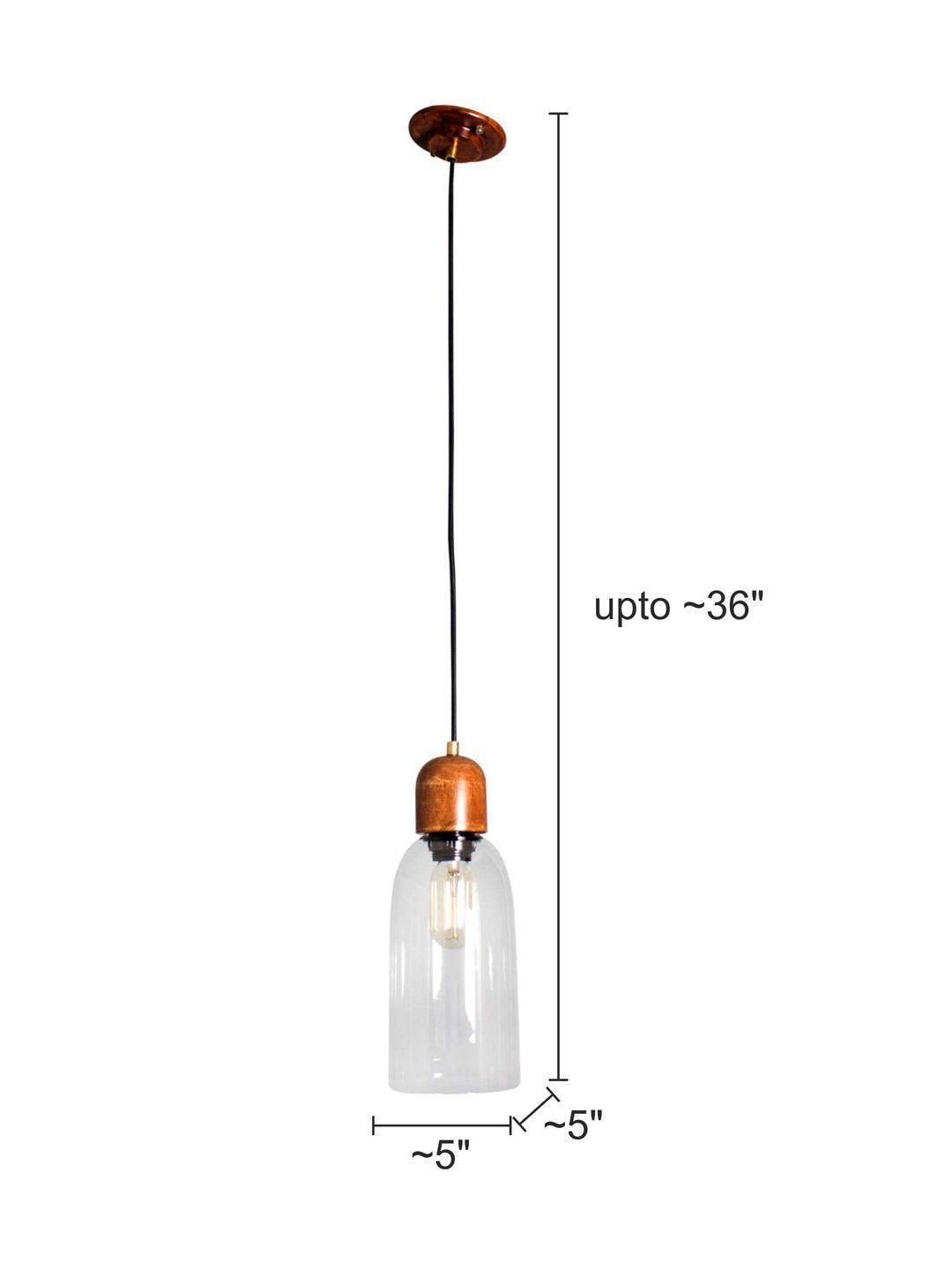 Modern Glass & Wooden Hanging Ceiling Light Lamp For Indoor & Outdoor Decoration