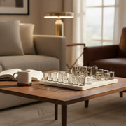 Crystal Skyline Chess Board | Luxury Crystal & Marble Chess Set for Home Décor