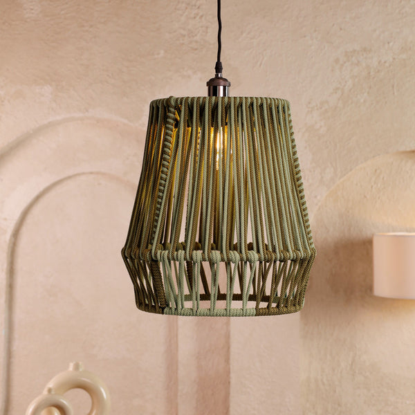 Muted Moss Olive Green And Light Olive Lamp