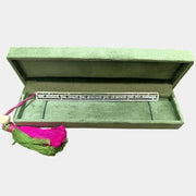 Pure Silver Plated Brass Namokar Mantra Bookmark With Decorative Tassel