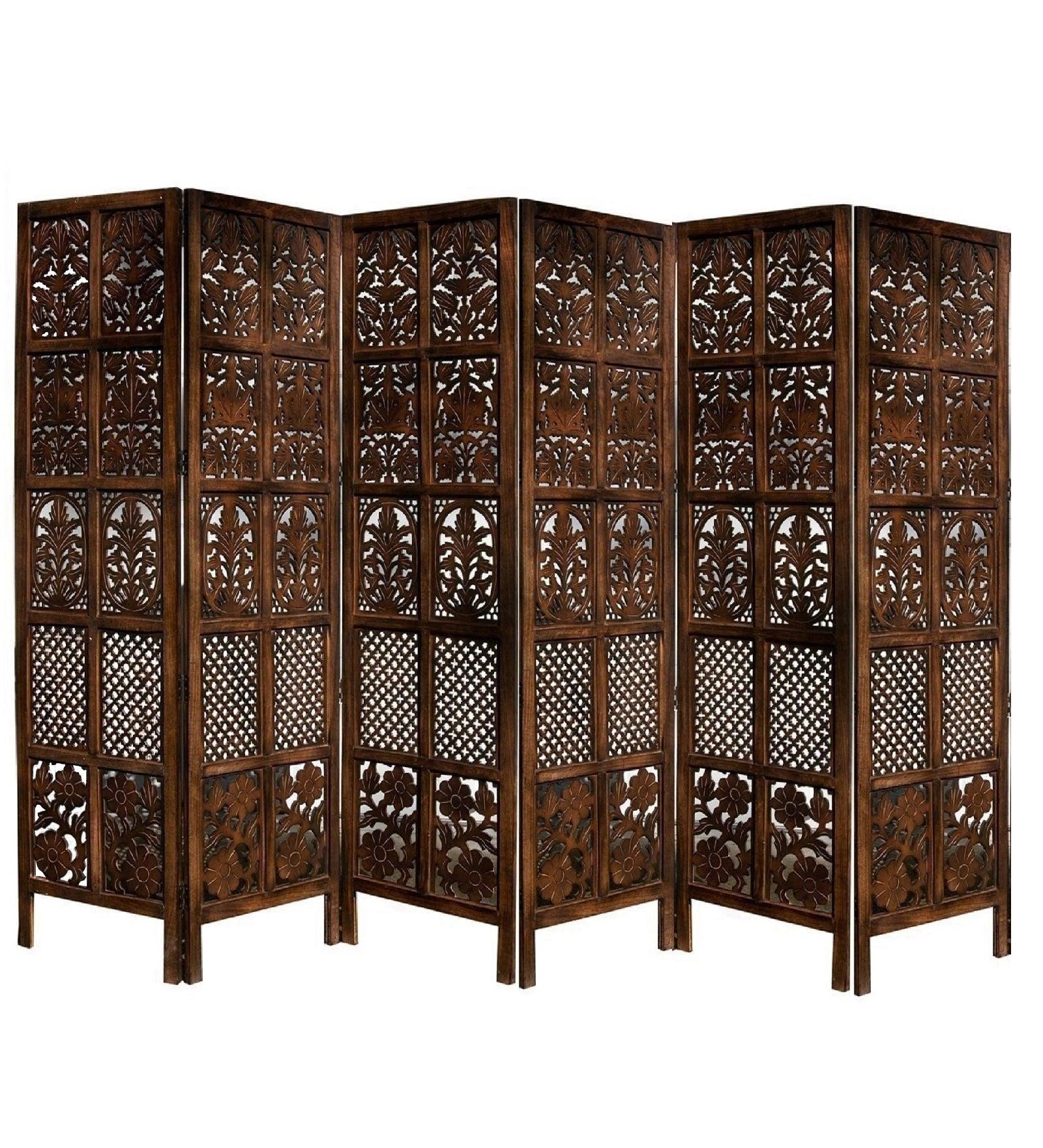 Mango Wood Room Partition with MDF Jali Panel Design
