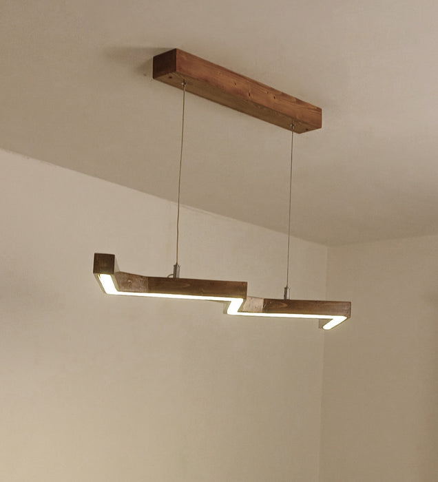 Twist 36 Brown Wooden LED Hanging Lamp