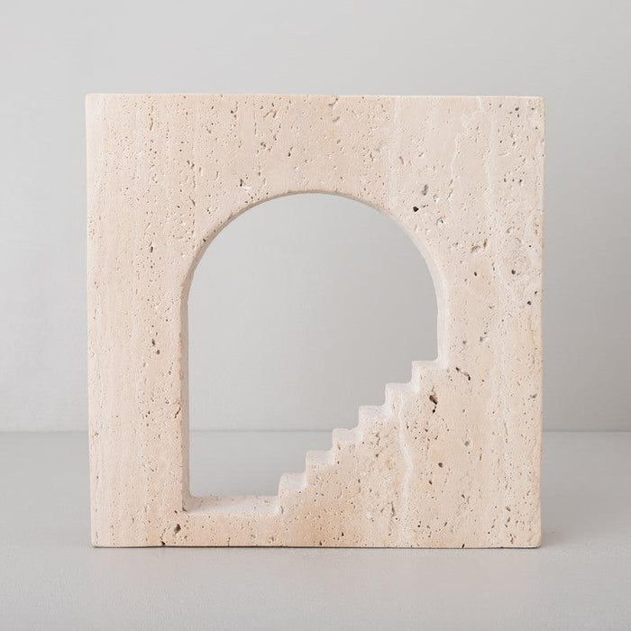 Travertine Architectural Artifact for Table Decor | Showpieces for Bedside Table