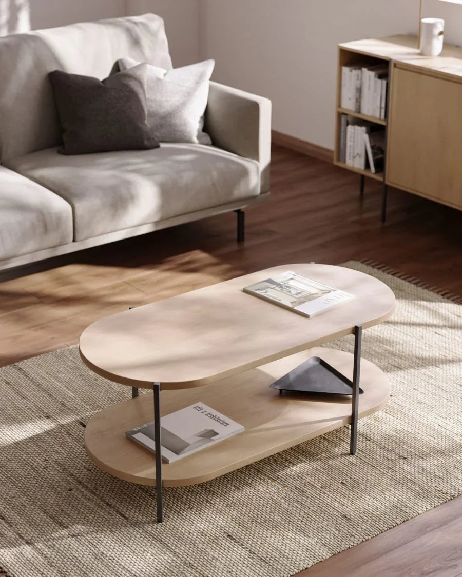 Theo Solid Mango Wood Coffee Table | Center Table for Living Room